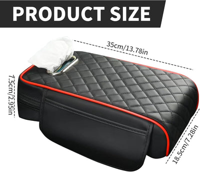 Funda consola central coche cuero con bolsillo y caja pañuelos