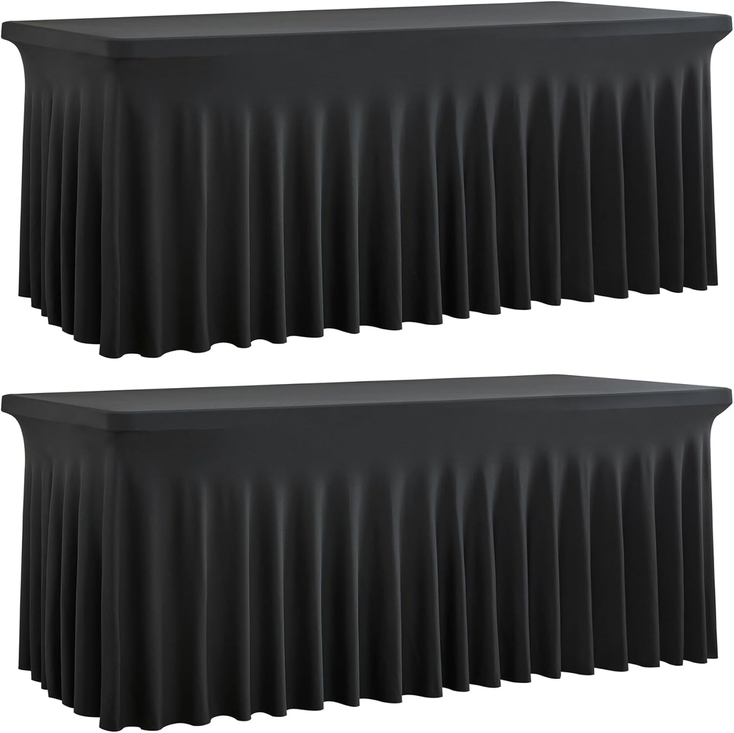 2 Manteles Spandex Negro 5ft para Mesas Rectangulares
