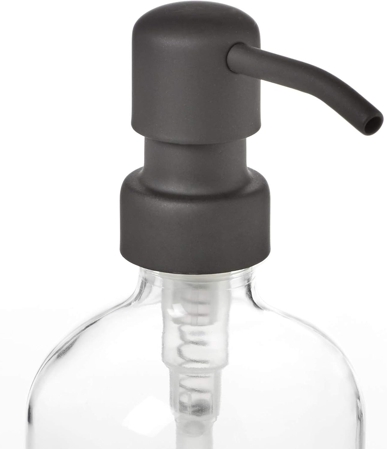 Dispensador jabón negro mate botella vidrio 16oz cocina baño