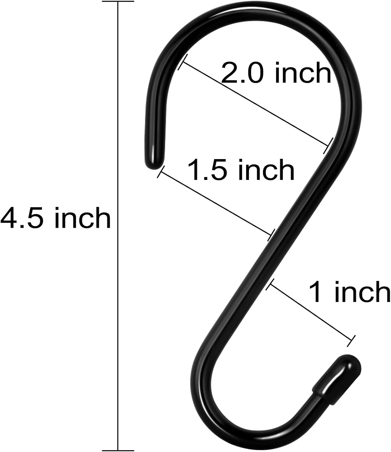 18 Ganchos en S de 4.5" Antiderrap para Closet