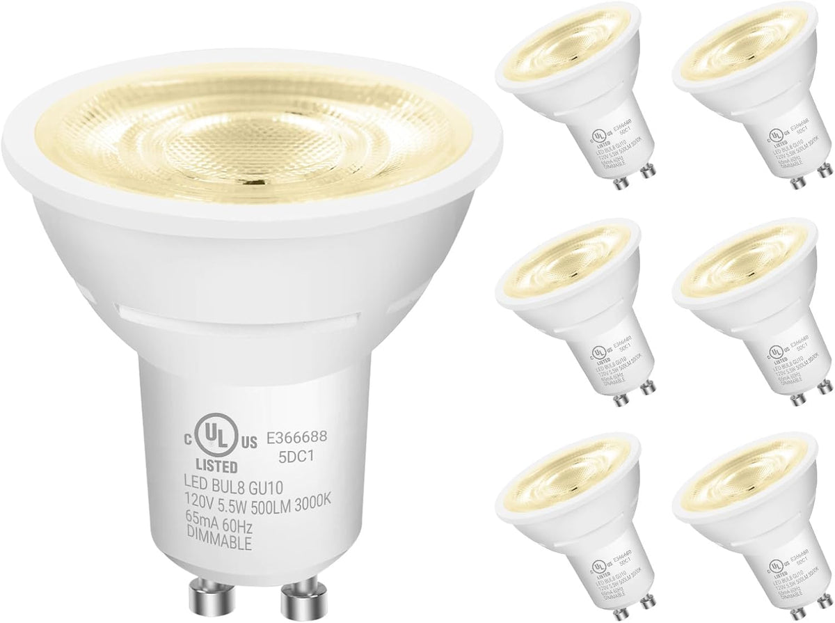 Bombilla LED GU10 regulable 500lm 3000K para cocina y campana