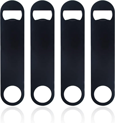 4 Pzas Abrebotellas Acero Inox 7pulg Negro