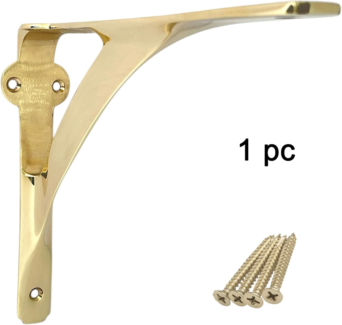 Soporte estante metal pulido latón 7 3/8x9 7/8 pulg resistente