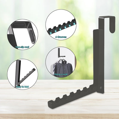 Ganchos plegables para colgar ropa detrás de puerta baño gris