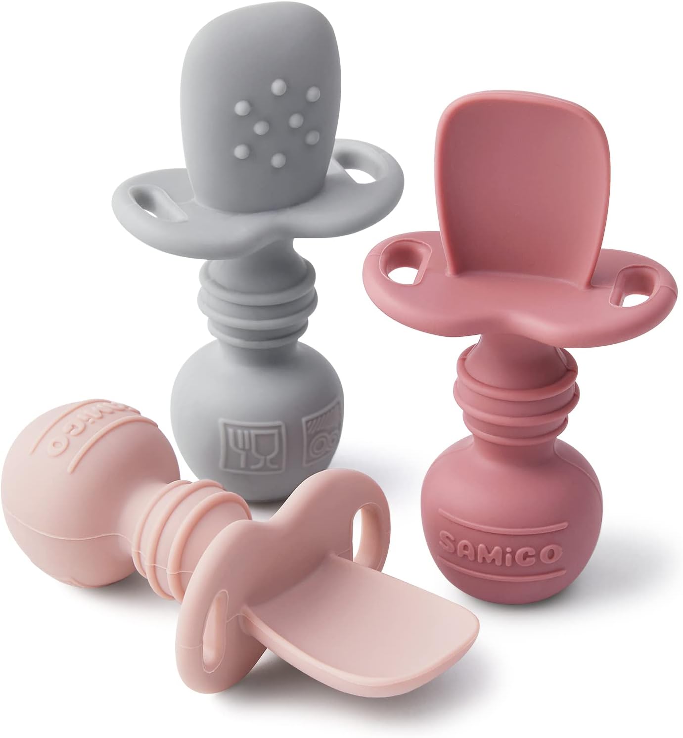 Juego 3 cucharas silicona bebé autoalimentación