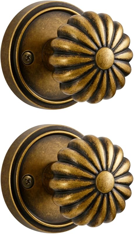 Manija puerta pasaje latón antiguo 2 Pzas