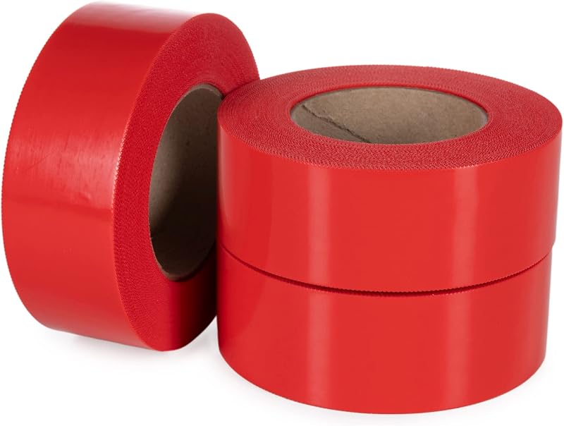 Cinta estuco roja 2" x 60yardas 3 rollos resistente UV