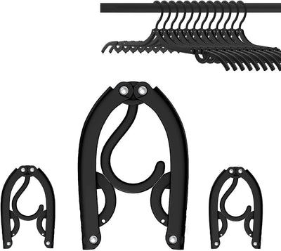 12 Pzas Perchas Plegables Viaje Negro