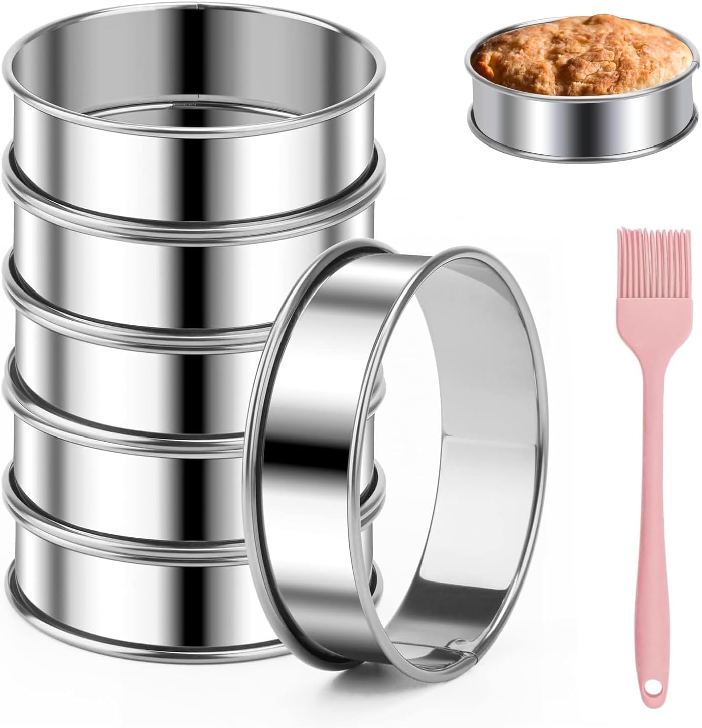 6 Pzas Anillos Ingleses Acero Inox 4pulg Antiadherente