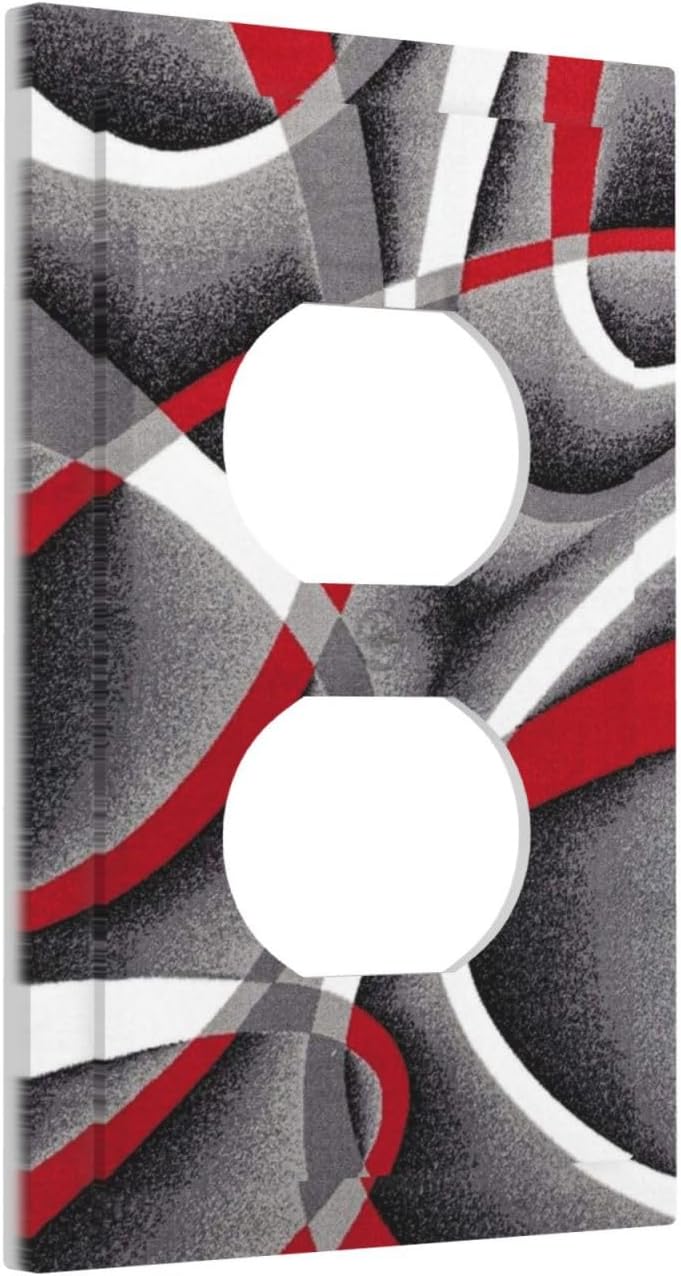 Cubiertas placa salida eléctrica círculo abstracto rojo gris