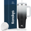 Vaso acero inox 40oz con asa 2 popotes tapa 2en1