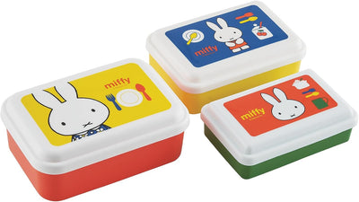 Caja Bento Miffy 3 Pzas Contenedores Almuerzo Reutilizables