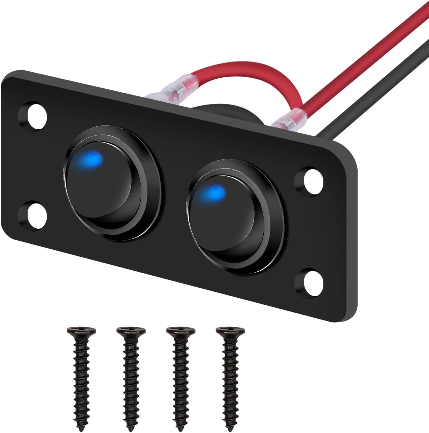 Panel interruptor basculante 12V 20A palanca LED azul auto