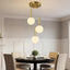 Lámpara colgante isla cocina 3 luces globo vidrio blanco
