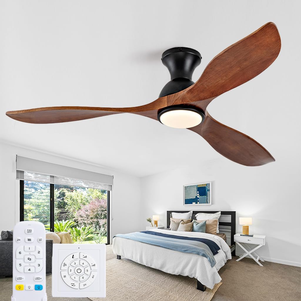 Ventilador techo bajo 52pulg luces control remoto 3 aspas