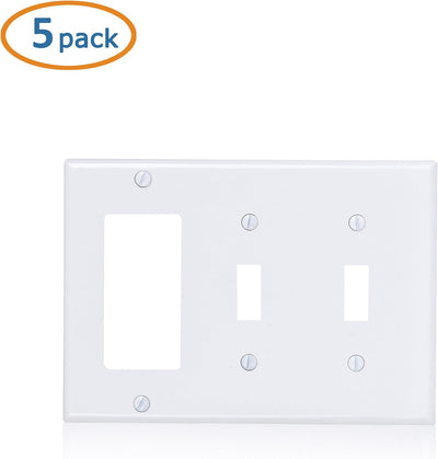 5 Pzas Cubierta Interruptor Pared para Decorador Blanco