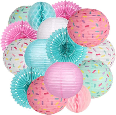 15 Pzas Farol Papel Bola Panal Abeja
