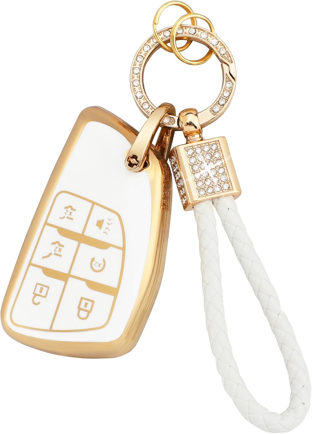 Estuche llave TPU oro blanco Chevy GMC Yukon Tahoe 2021-23