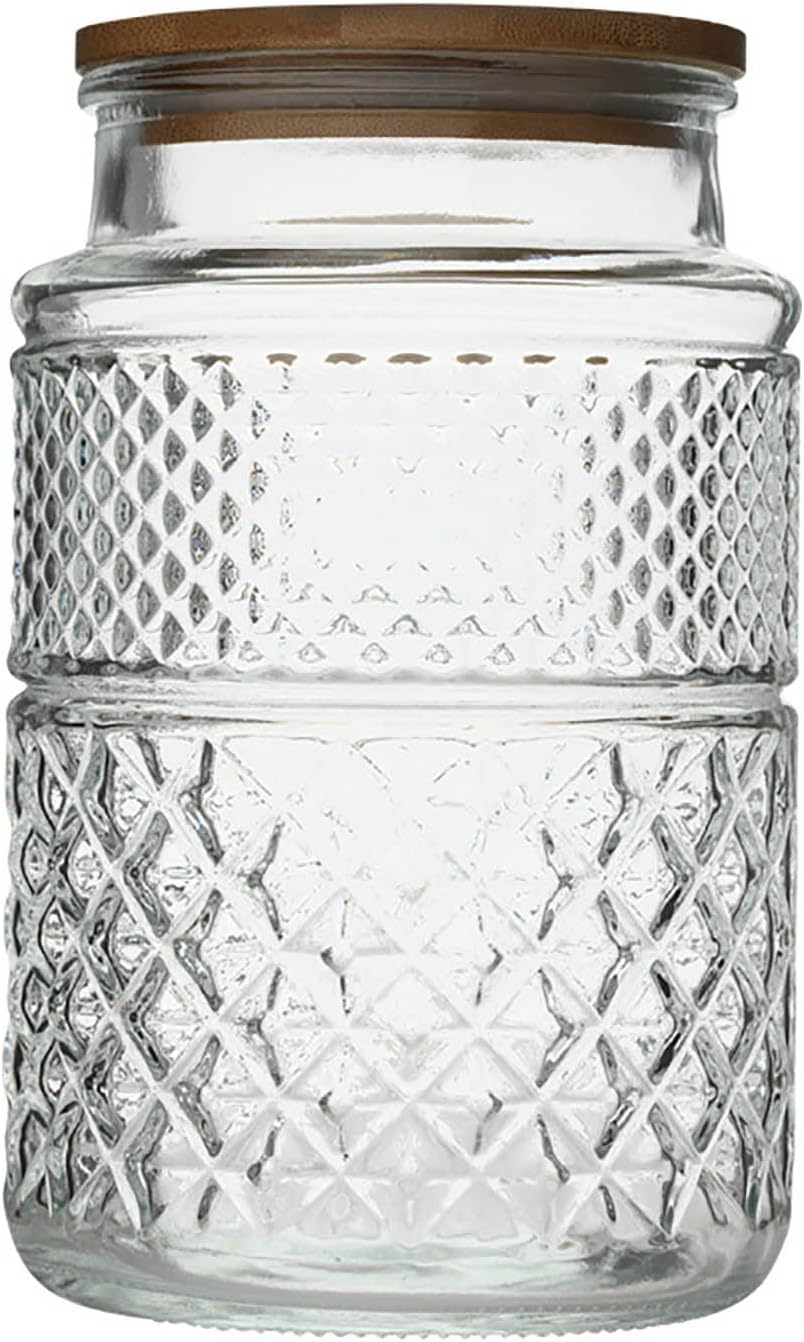 Tarro vidrio 60oz con tapa bambú para alimentos dulces café
