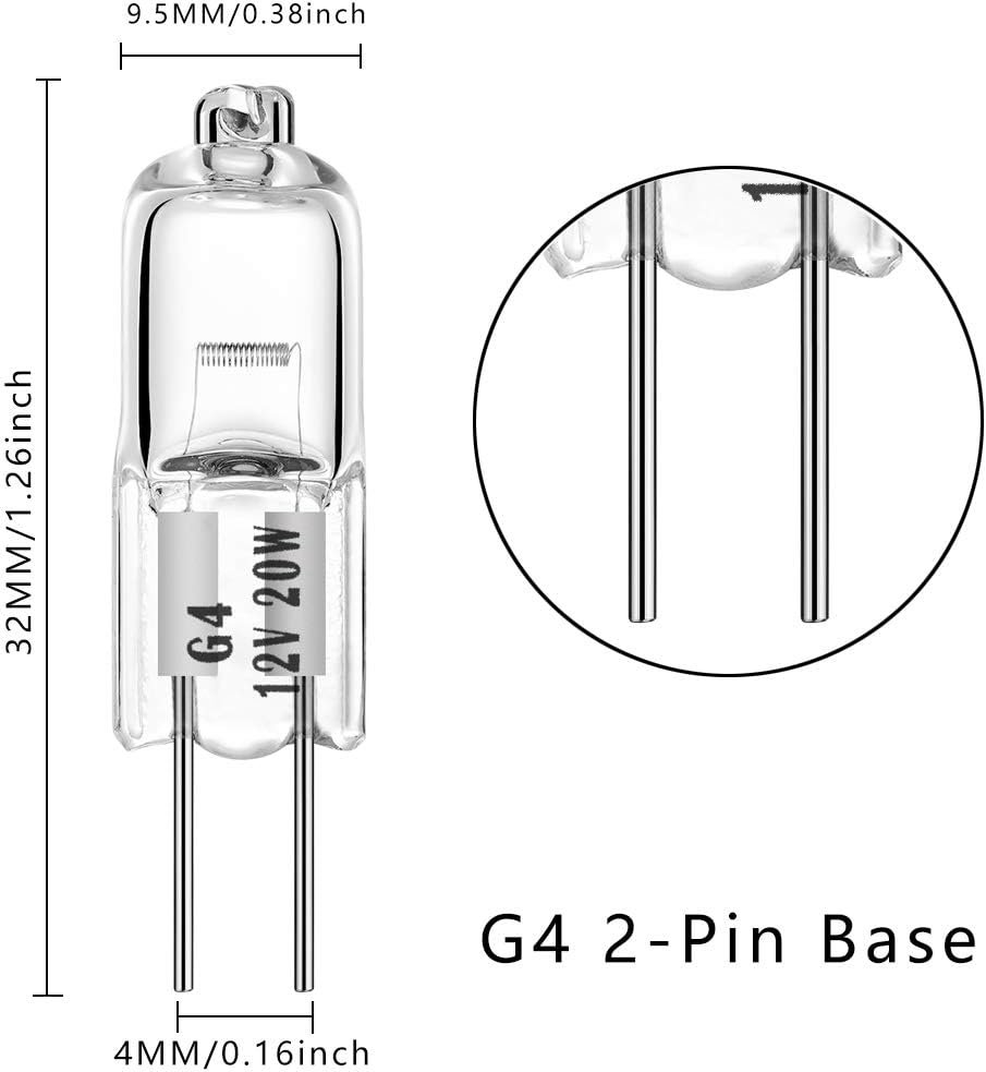 Bombilla G4 T3 20 W 12 V blanco cálido pack 10