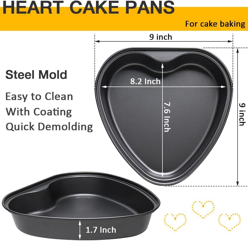Moldes corazón metal 8pulg set 3 para tartas bodas