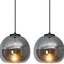 2 Lámparas colgantes cristal espejo gris ahumado 7.87"
