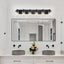 Lámpara baño 38" 6 luces vidrio transparente moderna