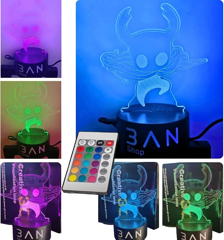 Luz nocturna 3D para niños con control remoto 16 colores