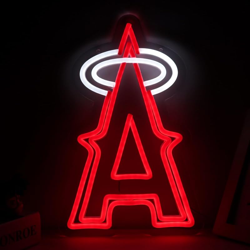 Letrero neón béisbol rojo para garaje cueva hombre