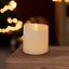 Set velas LED parpadeantes 3x3" cera real 600h temporizador