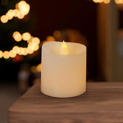 Set velas LED parpadeantes 3x3" cera real 600h temporizador