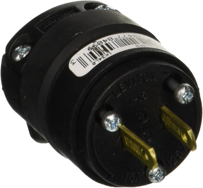 Enchufe 15A 125V no polarizado sin tierra negro