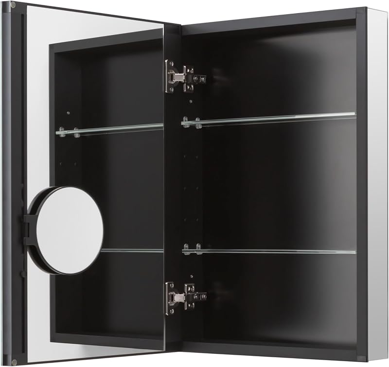 Armario baño 14x24" espejo 3 estantes ajustables lupa