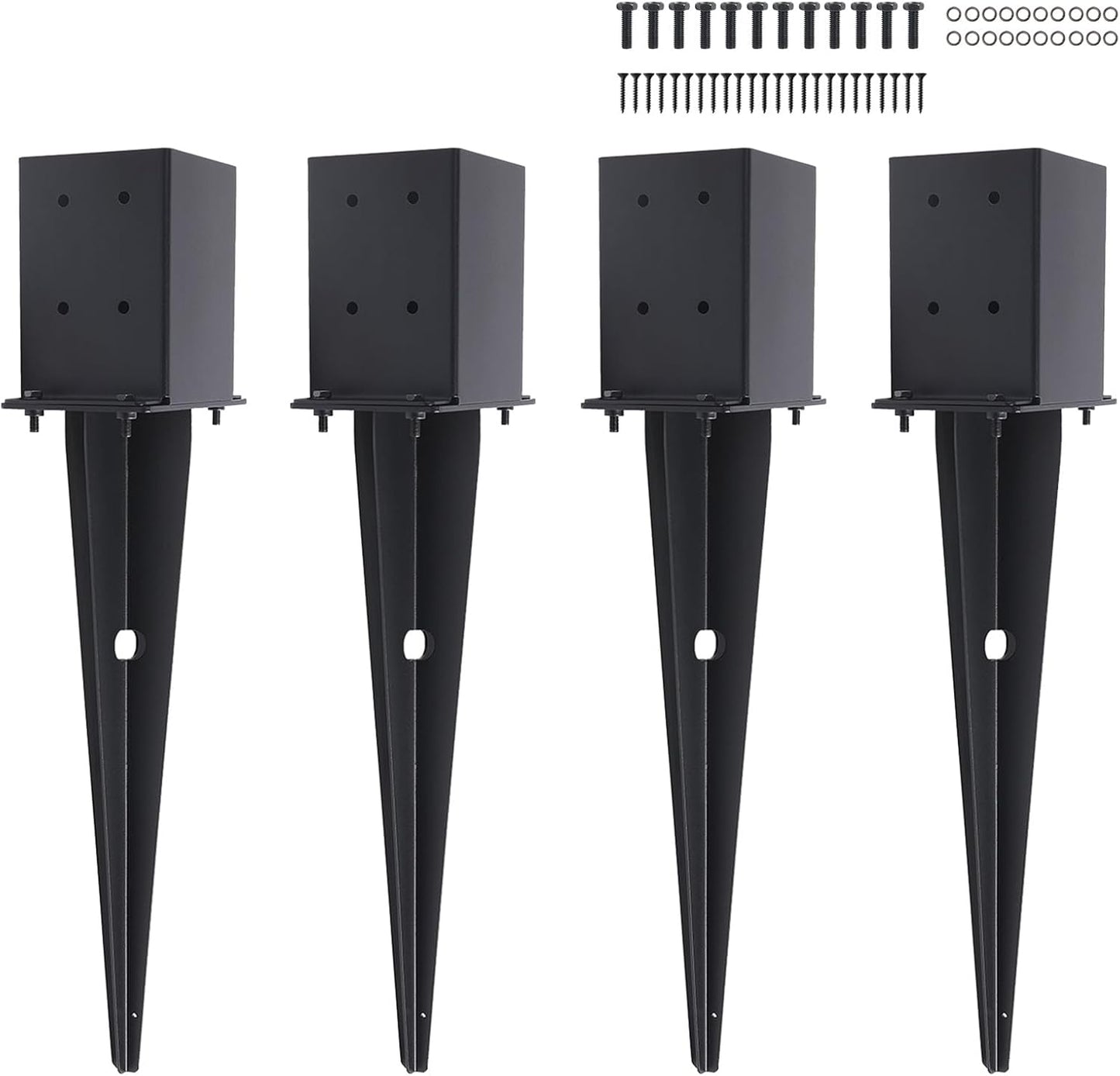 4 Estacas Anclaje Poste 4x4pulg Metal 22pulg Base Terraza