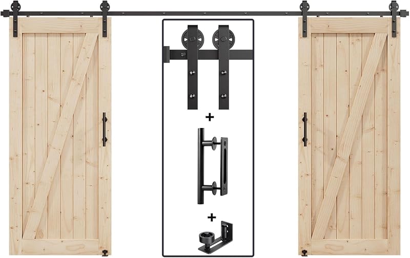 Kit riel mango puerta corredera granero 12ft rueda