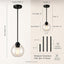 Lámpara colgante moderna 7" globo vidrio negro mate set 2
