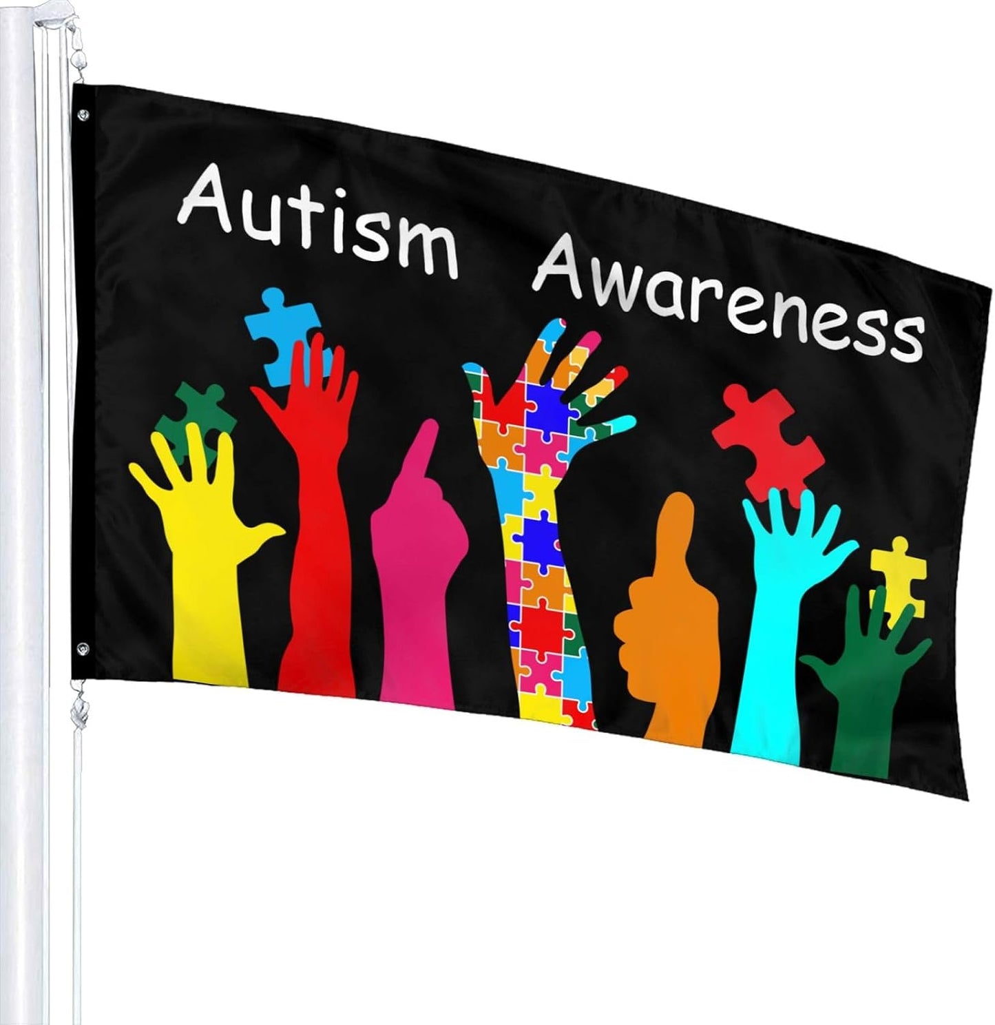 Bandera conciencia autismo 3x5ft para interiores exteriores