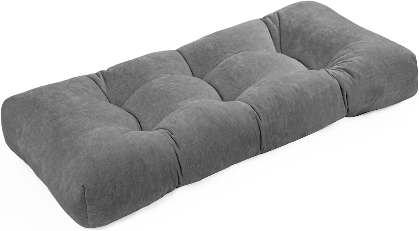 Cojín banco antiderrap acolchado 36x14pulg Chenille Gris