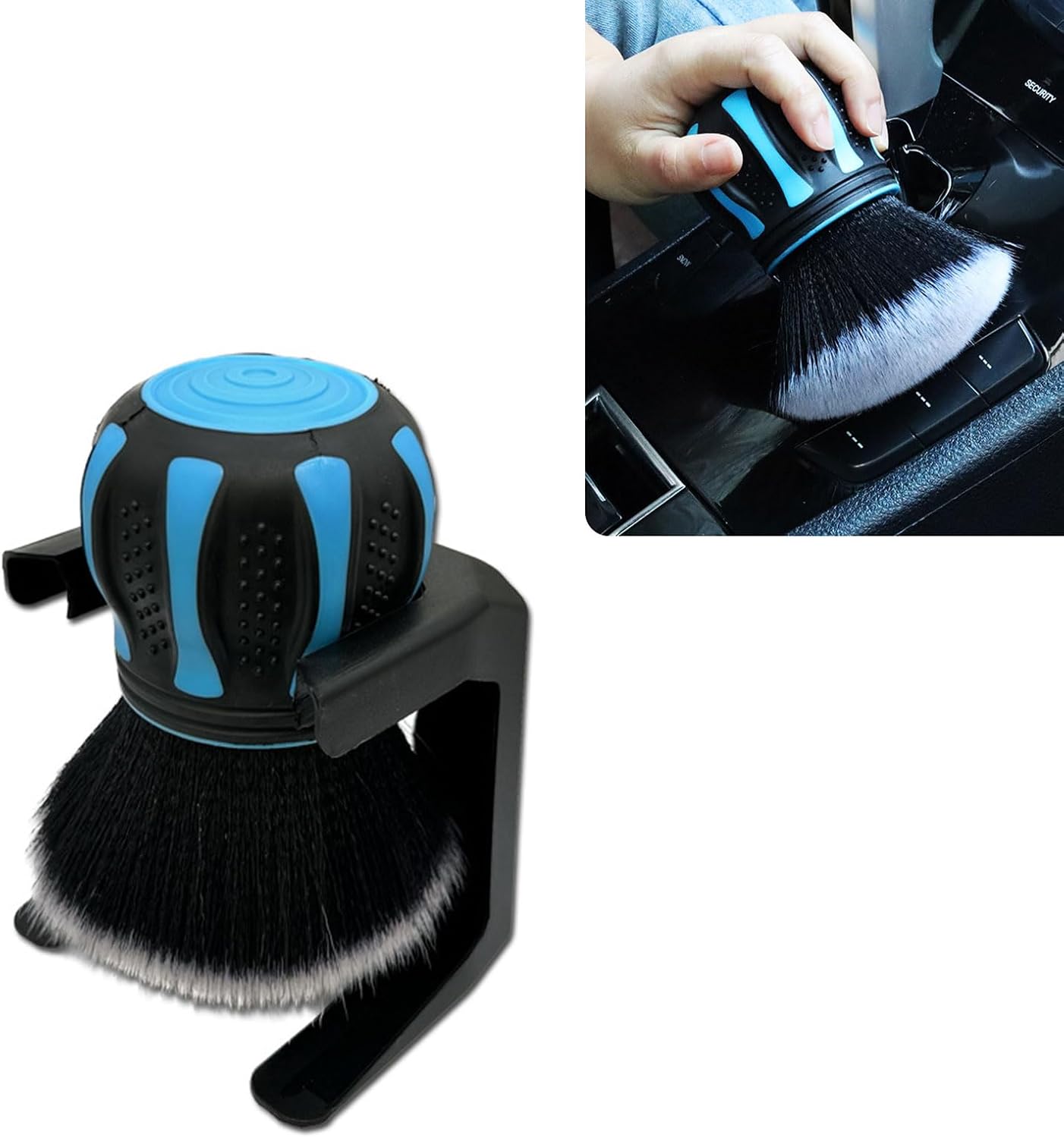 Cepillo interior auto cerdas suaves con estante