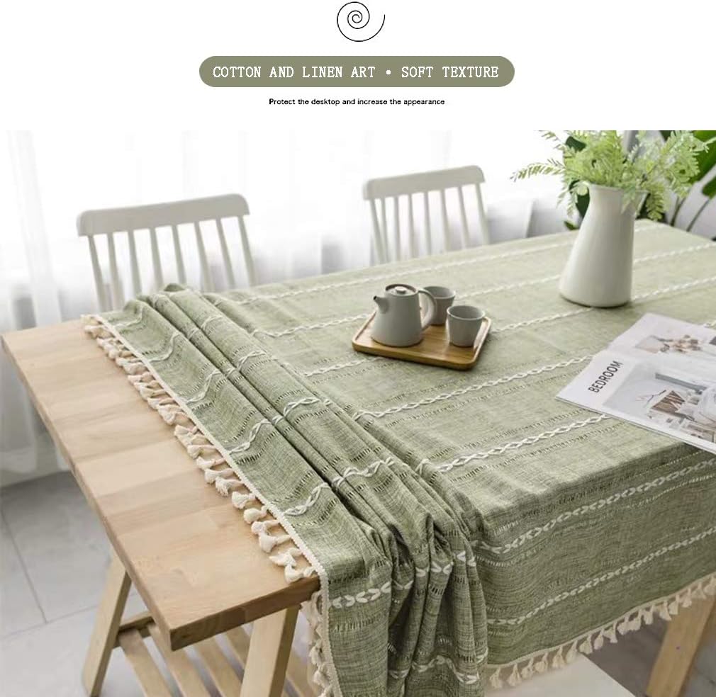Mantel lino rústico rectangular 55x71pulg 4-6 asientos