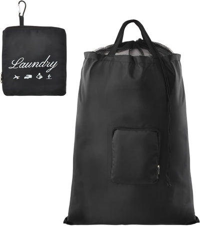 Bolsa lavandería viaje plegable con red y asas mosquetón