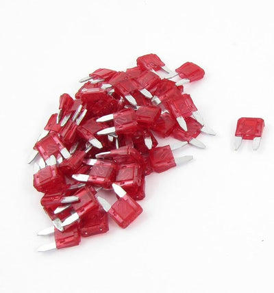 60 Pzas Fusibles Mini Cuchilla 10A Rojo Automotriz