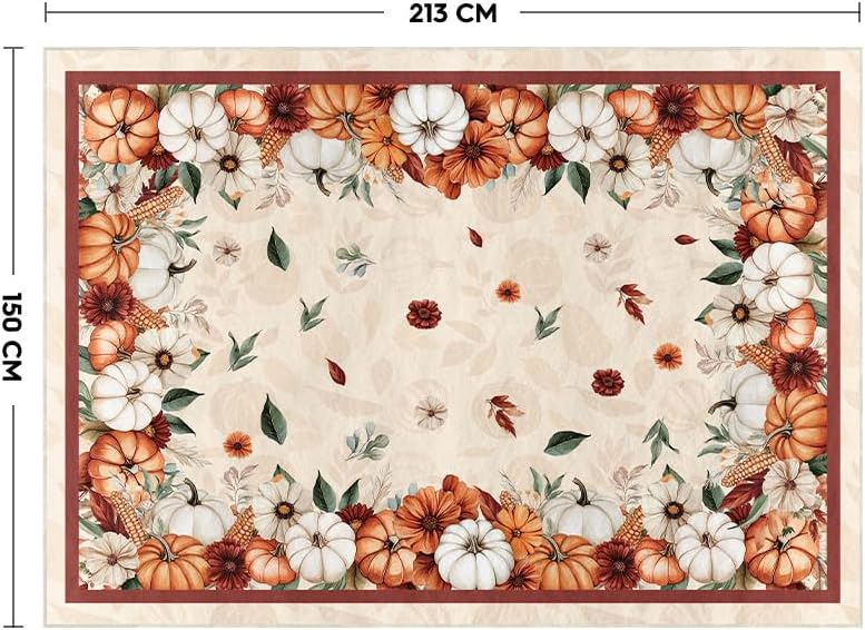 Alfombra otoño estampado calabazas antiderrap interior 5x