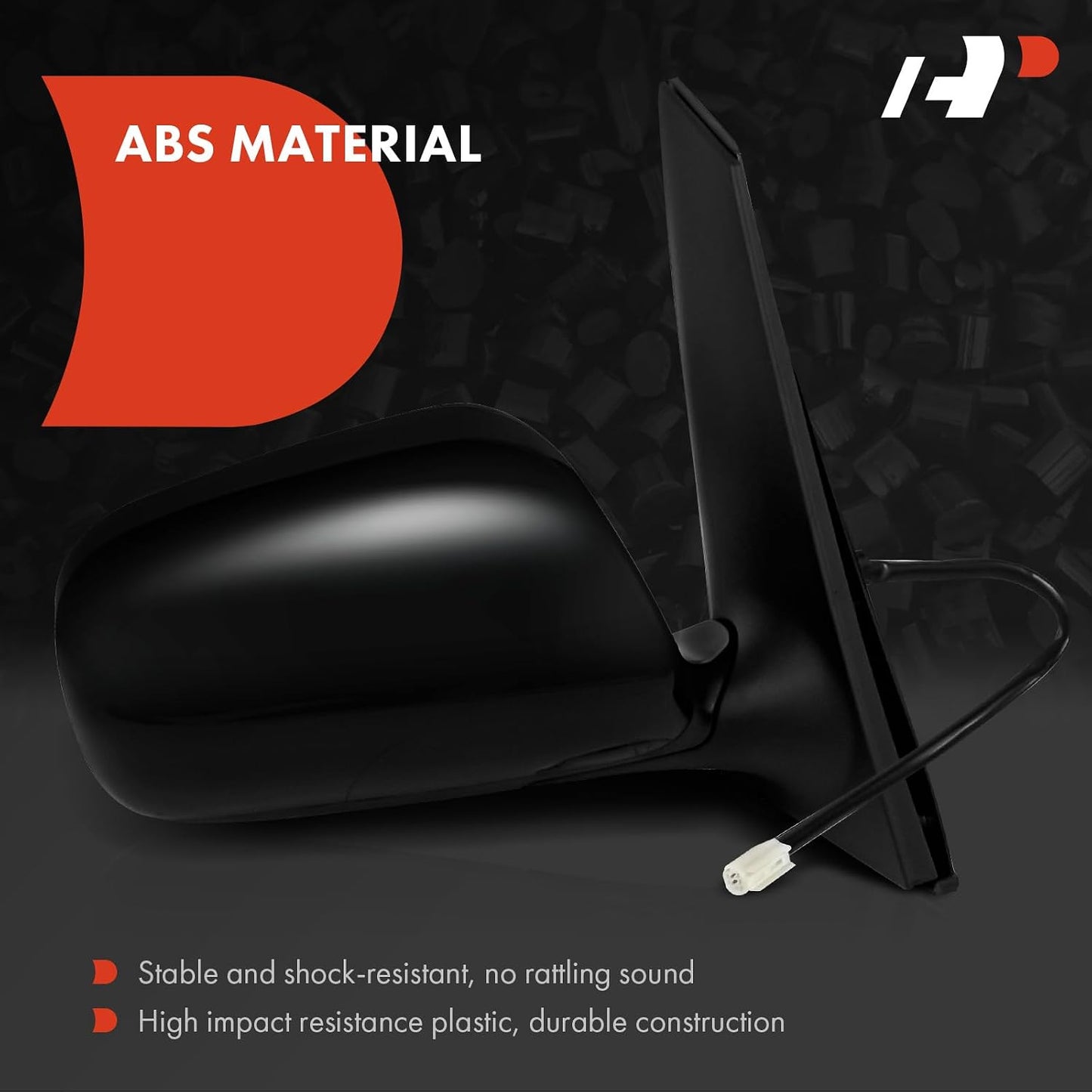 Espejo retrovisor exterior negro plegable con calefacción