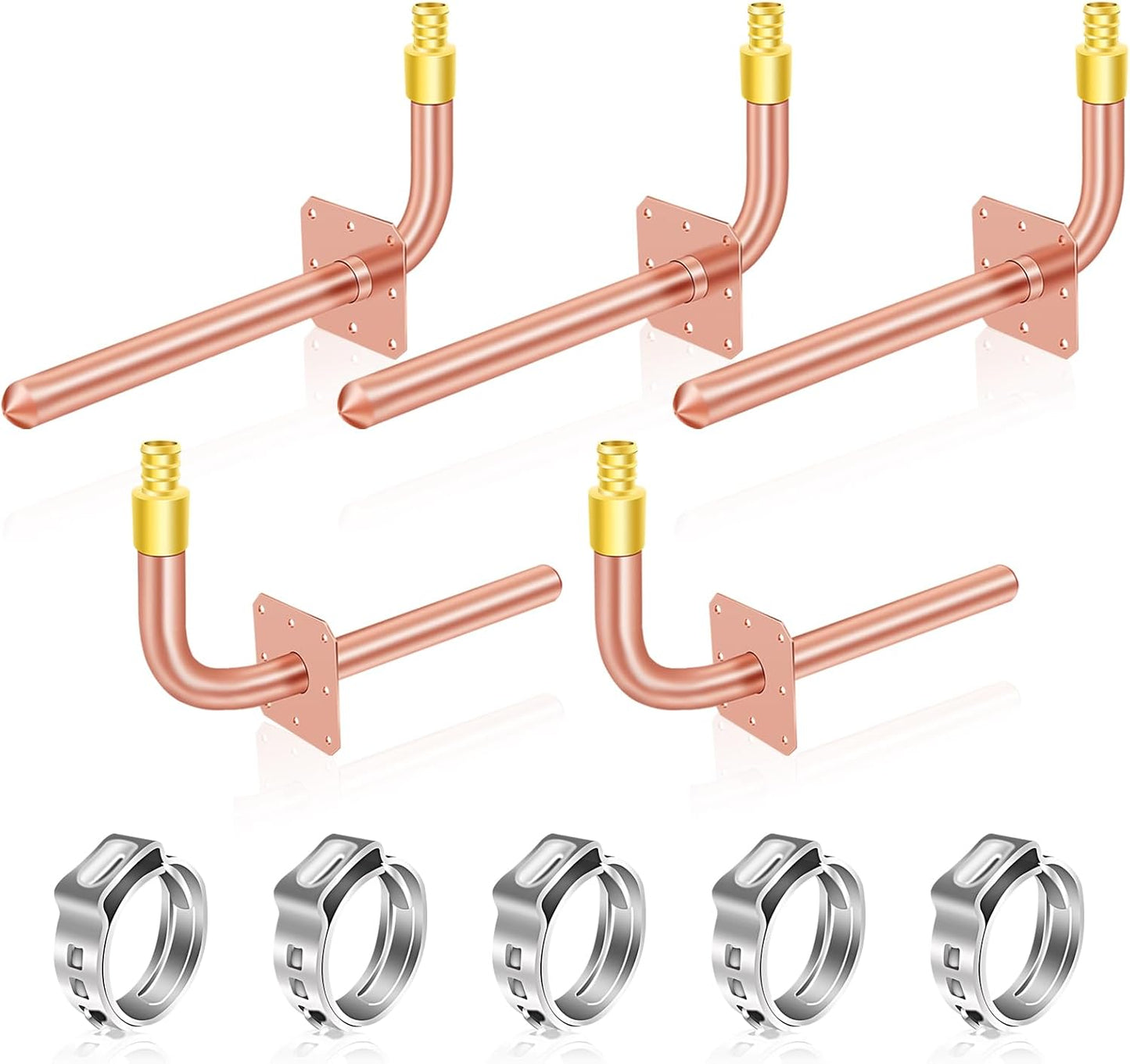 Codo cobre PEX 1/2pulg set 5 con brida 6pulg F1807