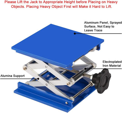 Jack laboratorio 8x8" aluminio soporte 33lb
