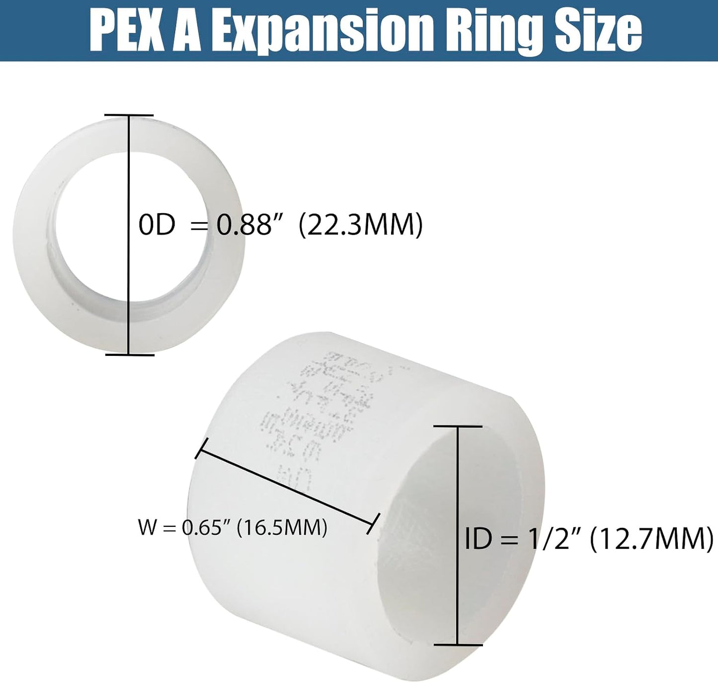 Pack 150 accesorios PEX A 1/2 pulg anillos expansión
