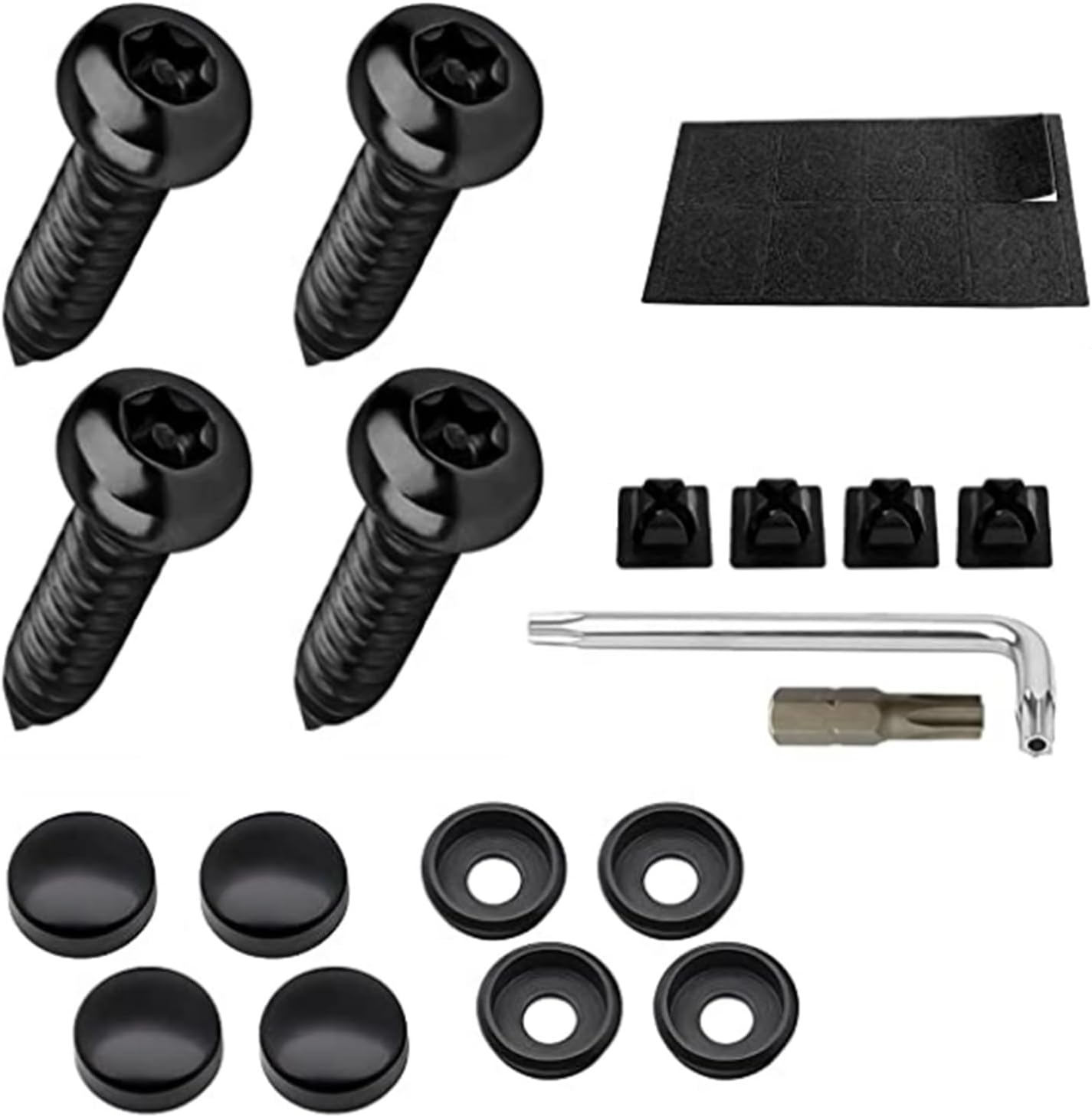 4 Set Placa Matrícula Acero Inox Pernos Autorroscantes