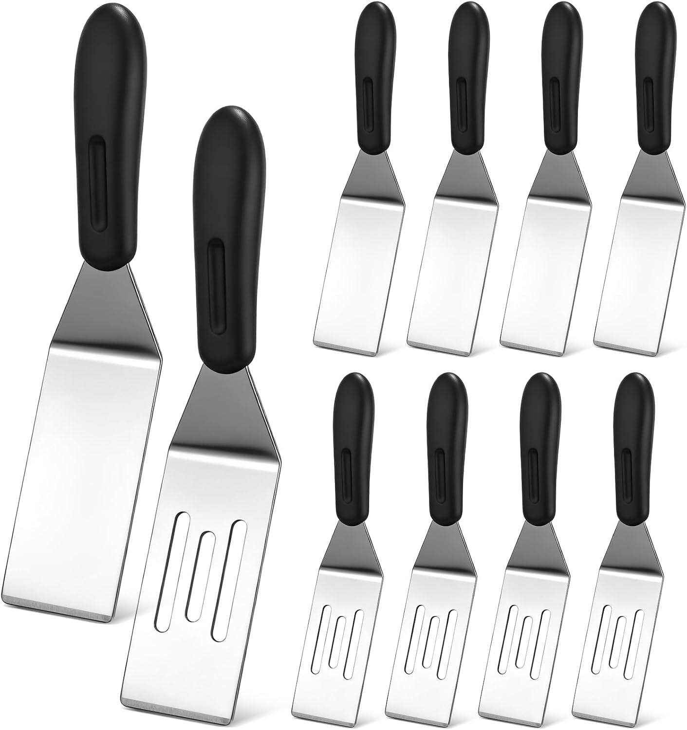 10 Espátulas Acero Inox para Cocina Servir Tornear