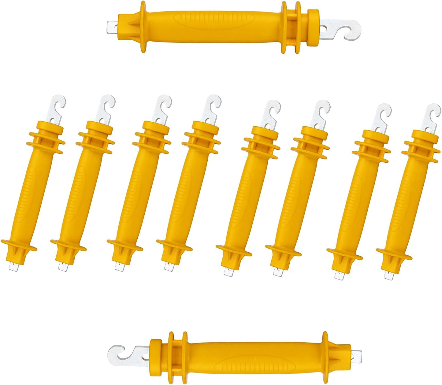 10 Puertas Goma Valla Eléctrica Asa Resorte Plástico Amarillo